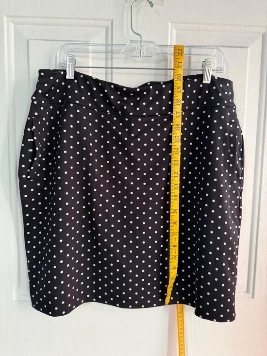 WEEKENDS BY CHICO’S SIZE 2 (L/XL) Polka Dot SKIRT Black White - Picture 13 of 16